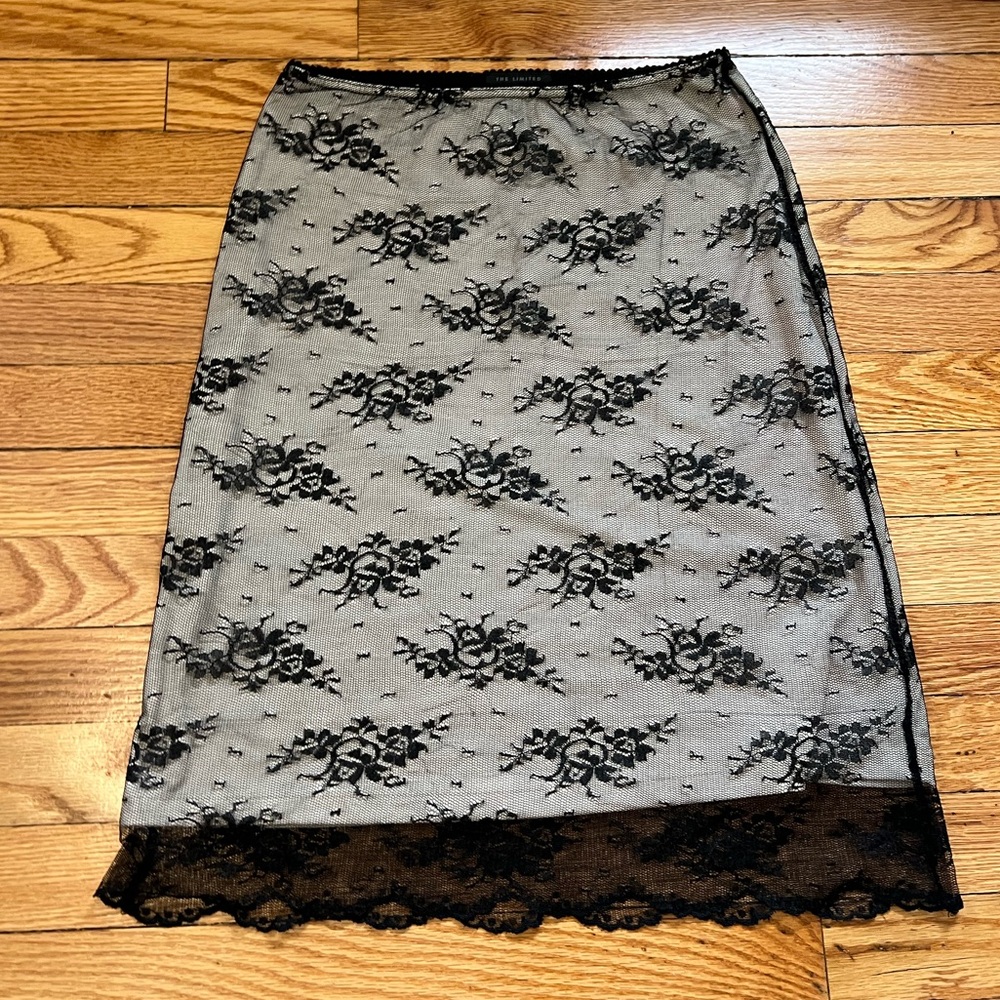 The Limited Lace Overlay Midi Skirt Size XS